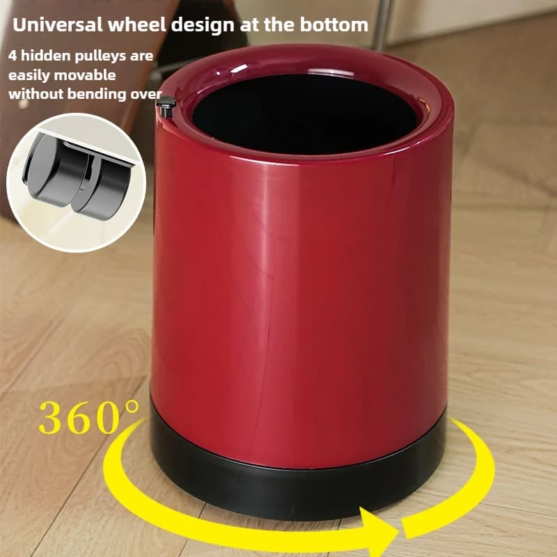 Bidone della spazzatura di lusso leggero Bidone della spazzatura circolare aperto per uso domestico a doppio strato Bidone della spazzatura creativo per soggiorno, camera da letto, cucina