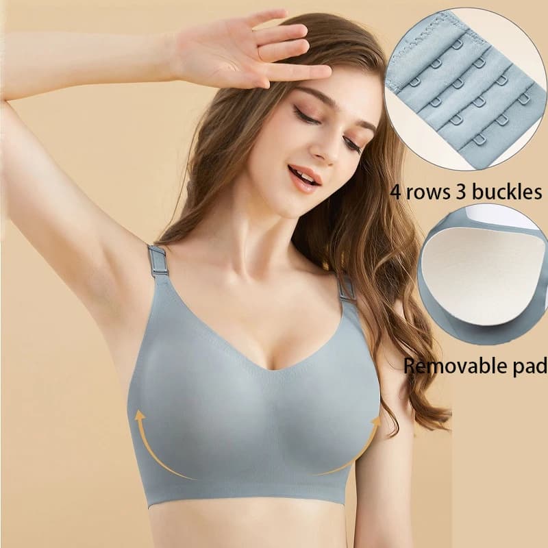 Reggiseno senza cuciture Donna Comfort Lingerie Sport Top imbottiti Intimo sexy senza fili Reggiseni di supporto morbido Spalline larghe Intimo