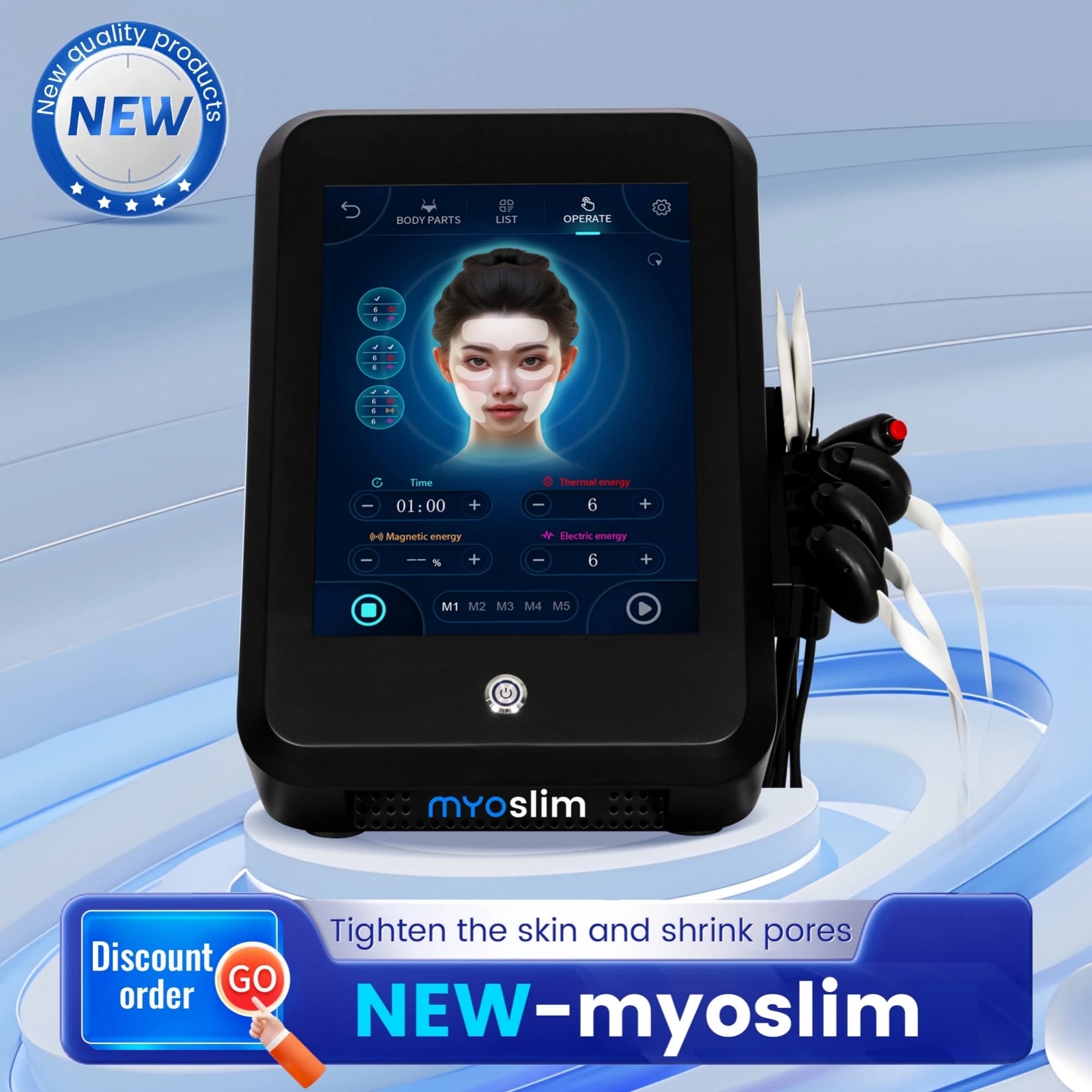 Portable Face Lifting Machine Facial Sculpting Tool Non-Surgical Skin Firming Anti-Wrinkle Increase Collagen Elasticity