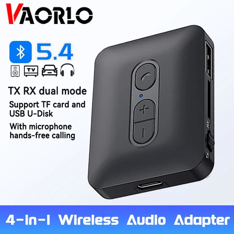 Bluetooth 5.4 Bluetooth Wireless Receiver Adapter 3.5 mm HIFI stereo audio adapter AUX/U Disk/TF with microphone for PC TV car speaker kit