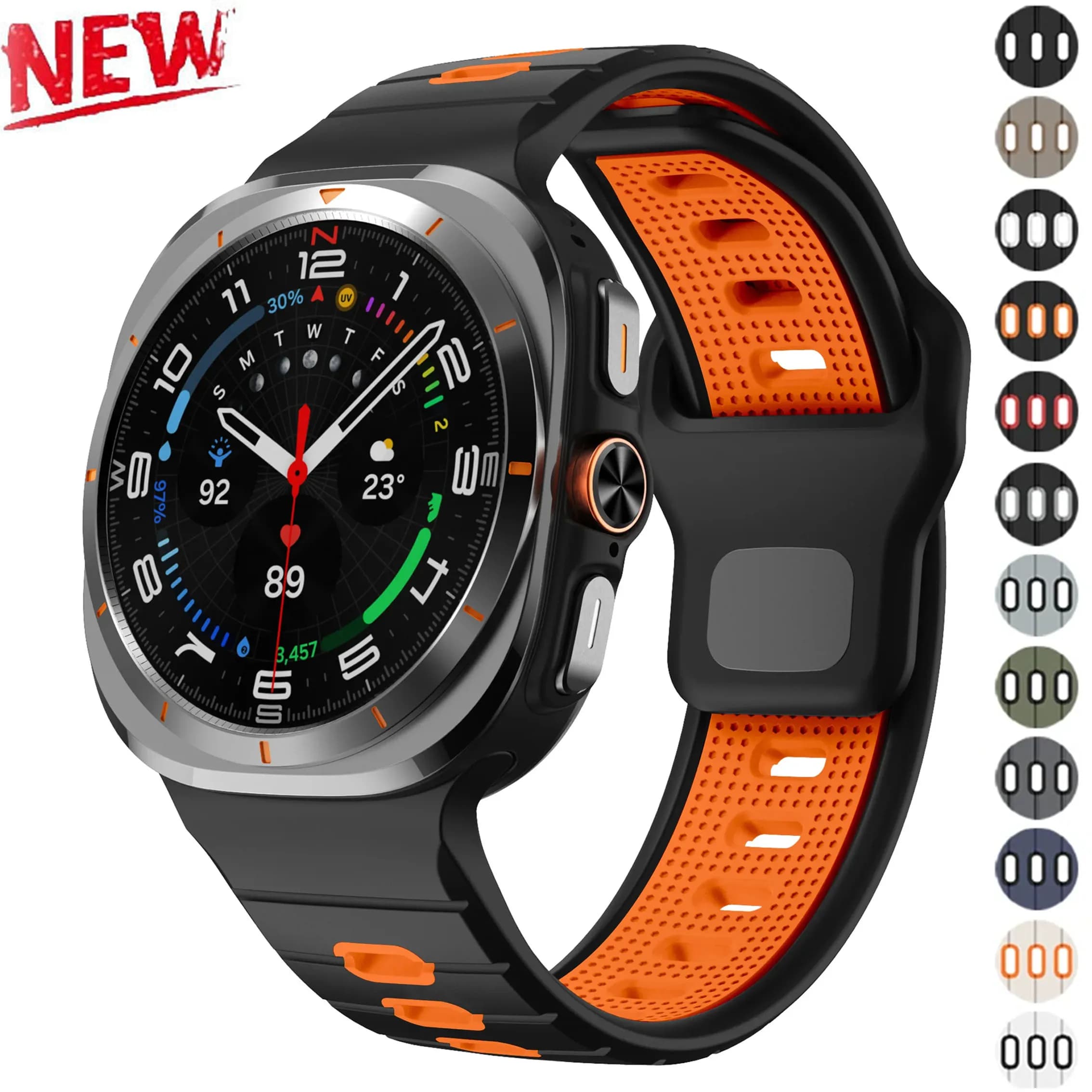 Cinturino sportivo per Samsung Galaxy Watch Ultra 47mm cinturino di ricambio per cinturino in silicone bicolore Galaxy Watch Ultra
