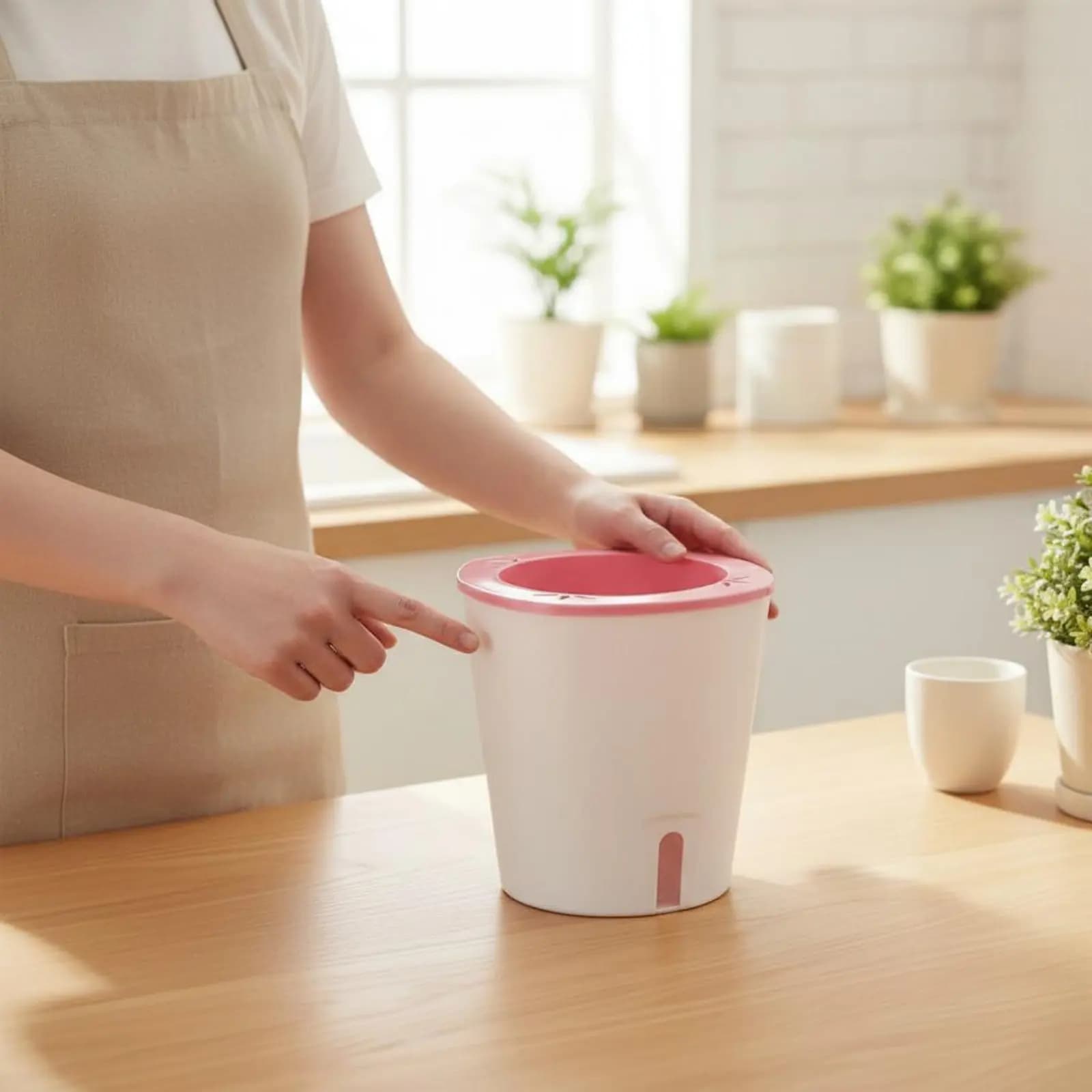 Large Size Self-irrigating Vase with Water Tank, Light Hydroponic Garden Container