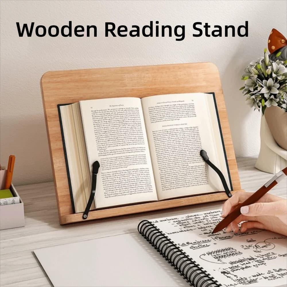 Adjustable Angle Book Holder Tray Multi-Position Support with Clip Reading Rest Tablet Foldable 8 Modes Desktop Book Riser