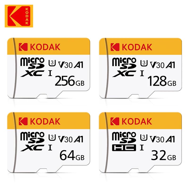KODAK Micro SD TFcard 256GB 64GB 32GB Memory Card 128GB Class 10 Microsd SD Card 100MB/S UHS-I A1 Card for Phone/PC