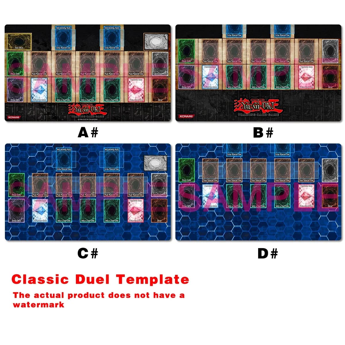 YuGiOh Classic Mat Gioco da tavolo Duel Model TCG CCG Playmat Carte collezionabili Tappetino da gioco Tappetino per mouse in gomma Tappetino da gioco Borsa gratuita 60x35 cm