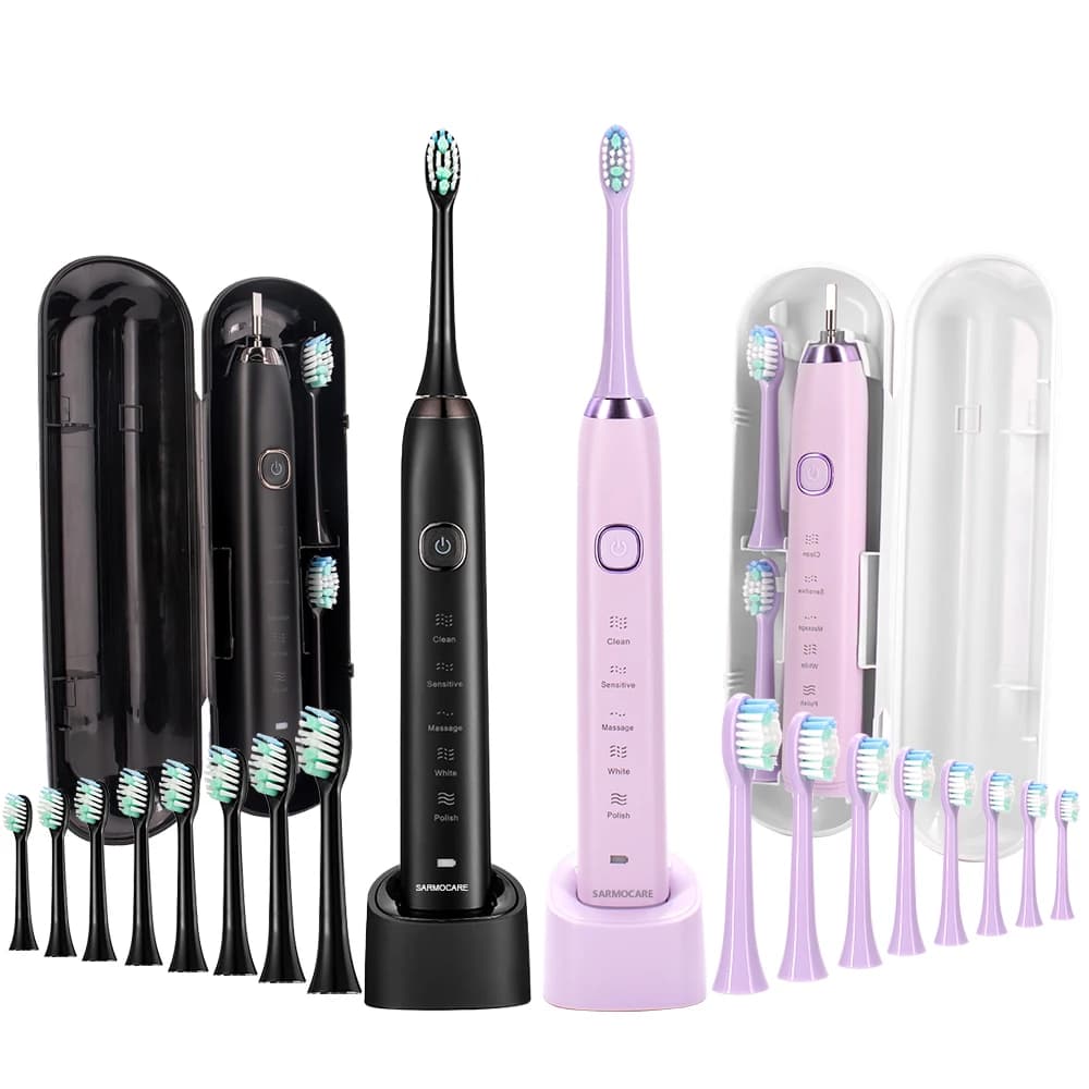 Spazzolino elettrico sonico intelligente Ultrasuoni IPX7 Spazzolino ricaricabile 5 modalità Smart Time Sbiancante Spazzolino da denti HOMEFISH S100