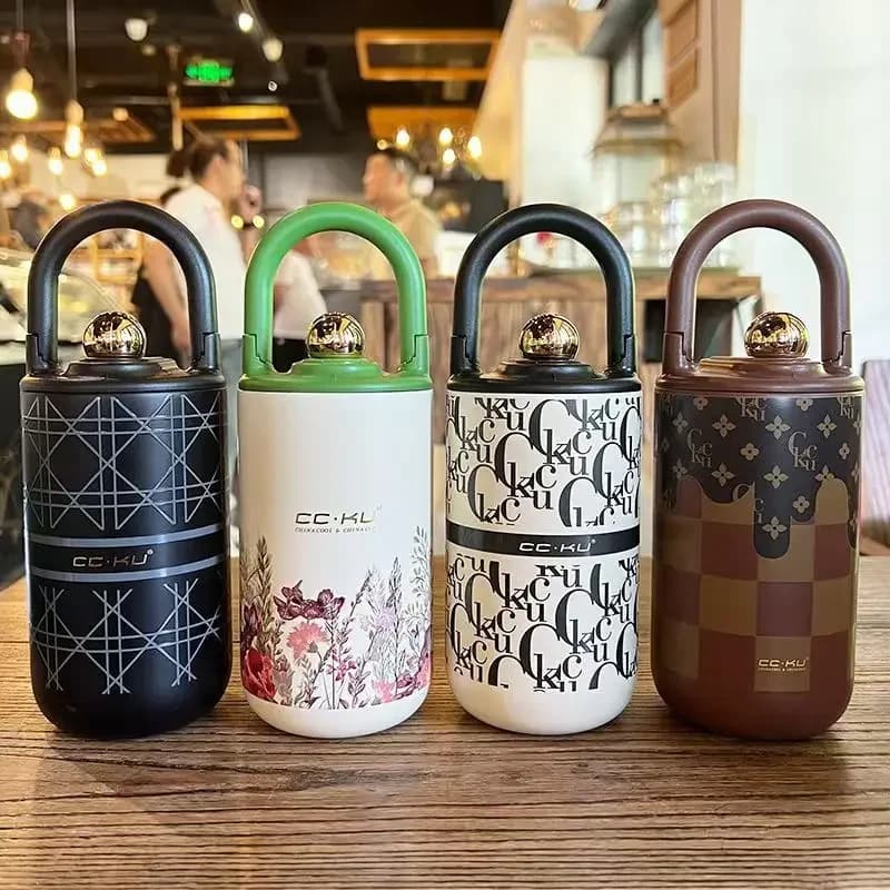 NUOVO 400ml Xiaoxiangfeng Thermos In Acciaio Inox Tazza Isolata Palmare Paglia Retro Carino Alta Aspetto Bottiglia di Acqua Regali