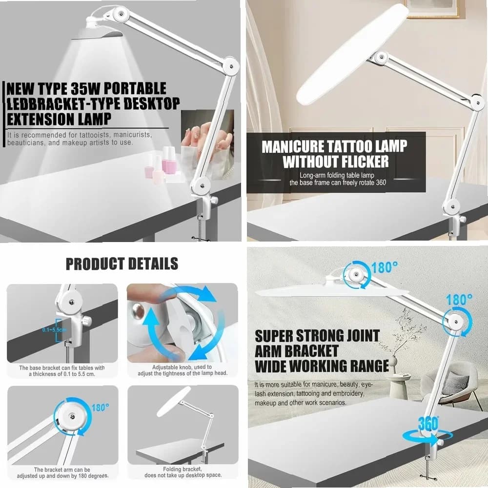 Professional 38W LED Nail Lamp, 6500K Salon Gel Polish Curing Light for Home & Salon