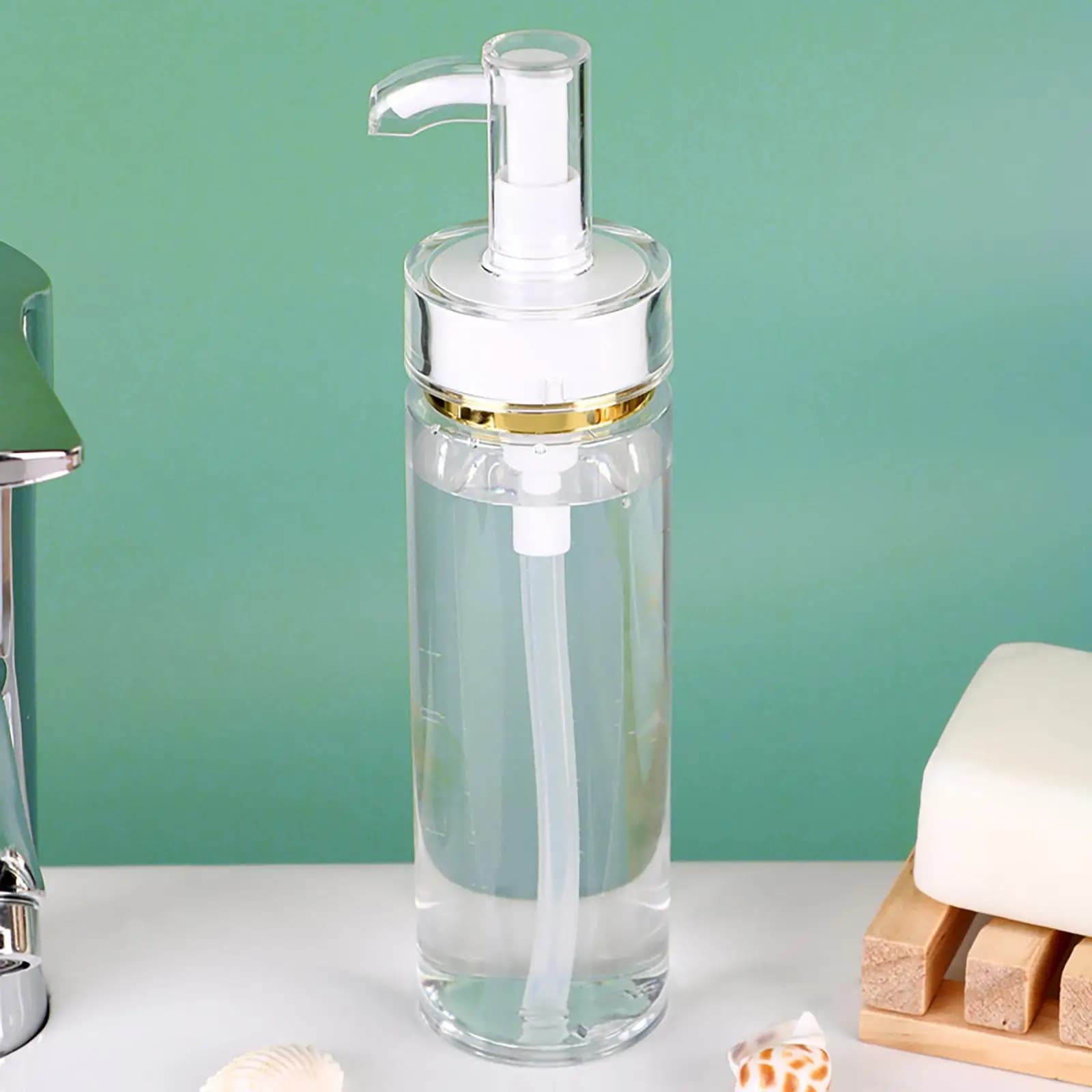 Flaconi per Shampoo, Dispenser di Sapone, Bottiglie Trasparenti Piccole, Contenitori Cosmetici per Shampoo, Balsamo, Lozione