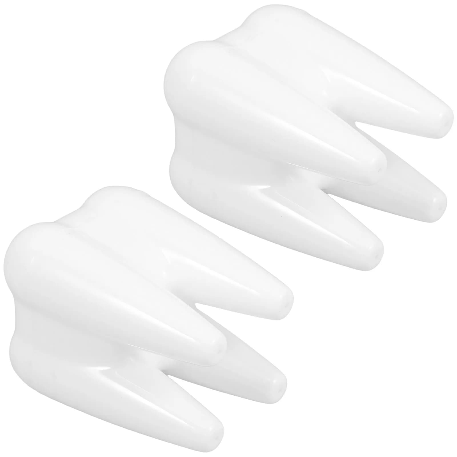 2Pcs Toothbrush Holder Set Tooth Shaped Bathroom Countertop Organizer Ventilated 4 Hole Design for Kids Adults Farmhouse Decor