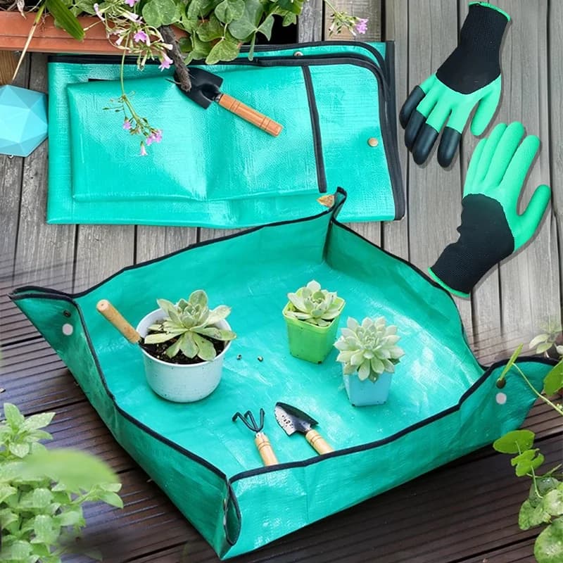 Planting Mat Square Garden Pad Waterproof for Transplanting Flower Pots Potting Mat Foldable Garden Repotting Anti-dirty Tarp