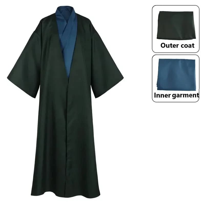 Adulto Mr. Voldemort Film Costume Cosplay Maschera Bacchetta Halloween Verde scuro Abito da festa Mantello Uniforme scolastica Abiti; 5'b
