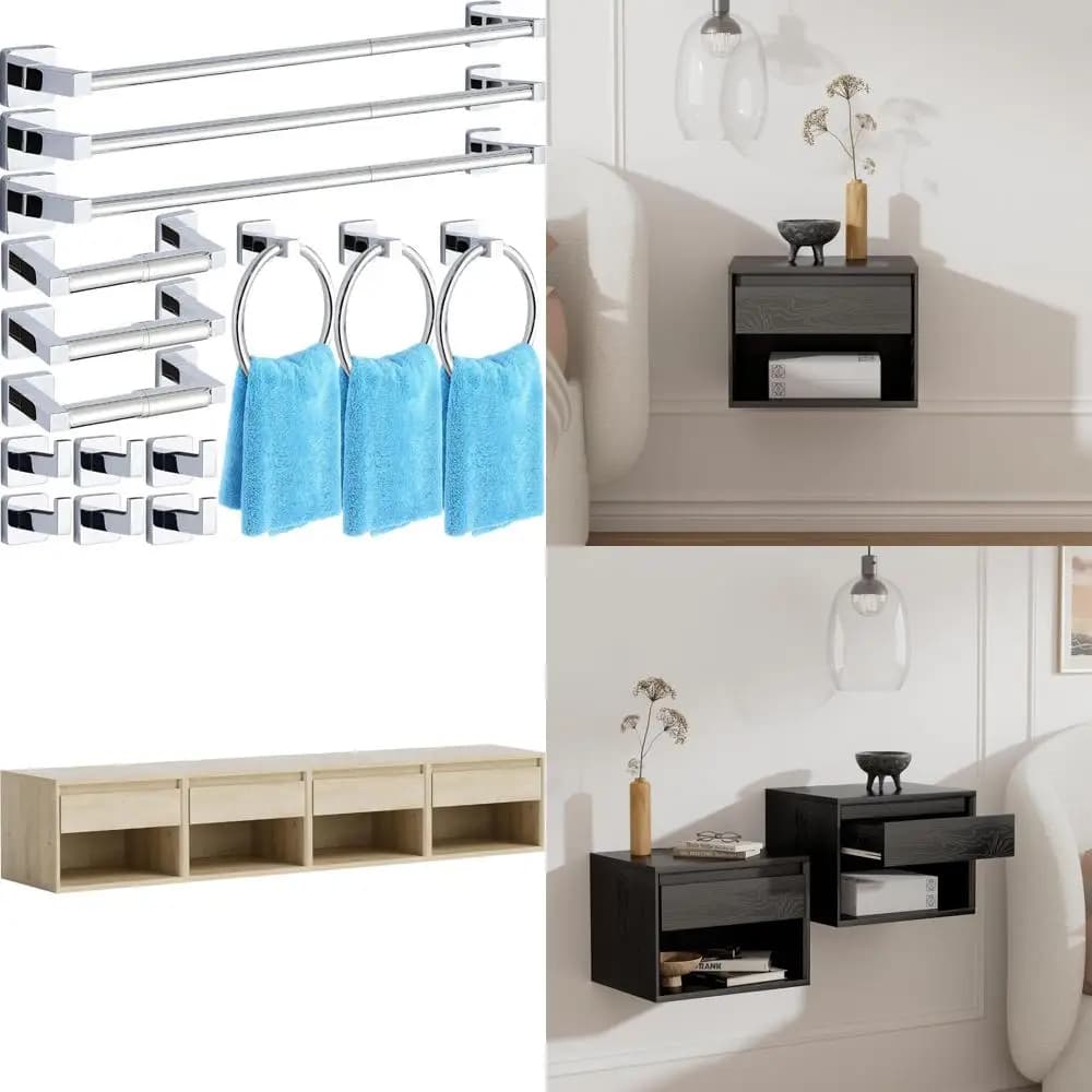 Set di accessori per il bagno in acciaio inossidabile - Collezione di portasciugamani e accessori da 15 pezzi, portasciugamani da 23,6/16 pollici, anello, gancio per accappatoio
