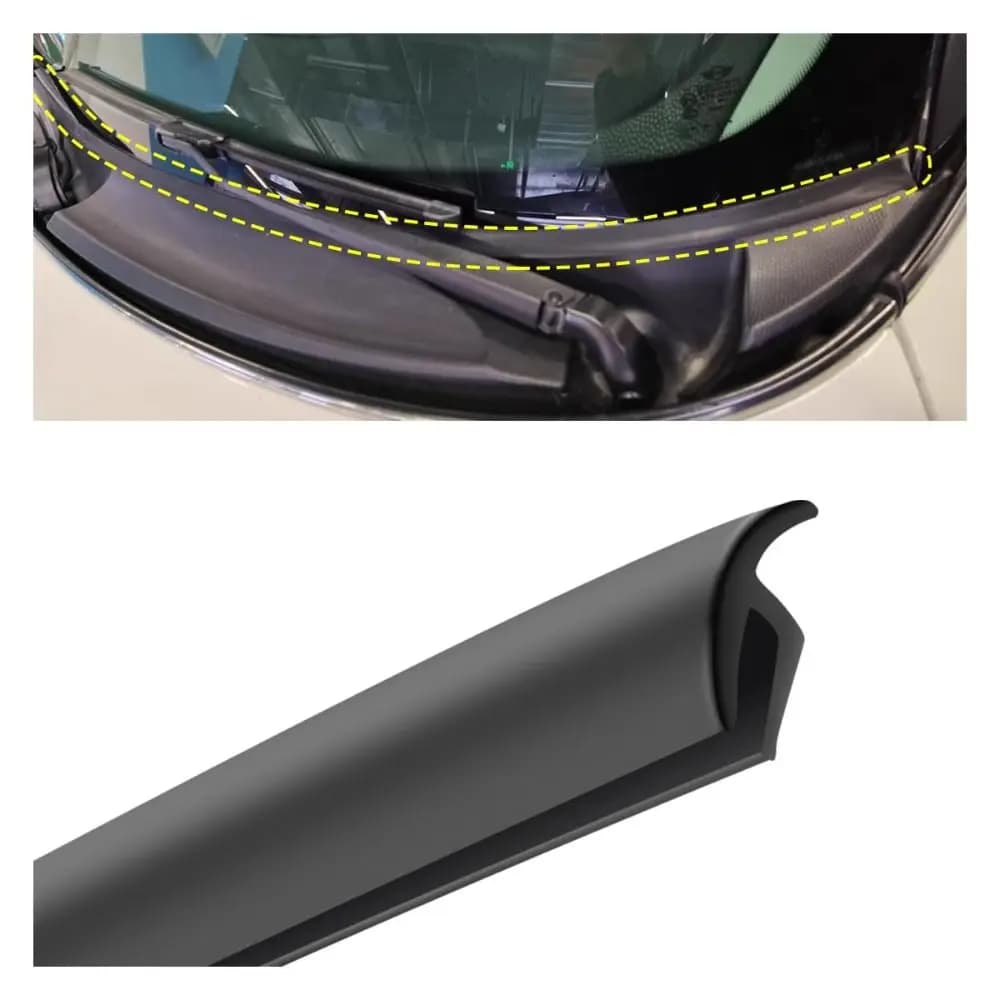 1.7M/5.6Ft Length Car Windshield Cowl Rubber Seal Strip H-Shape Profile Rubber Car Weather Stripping Cuttable Noise Reduction