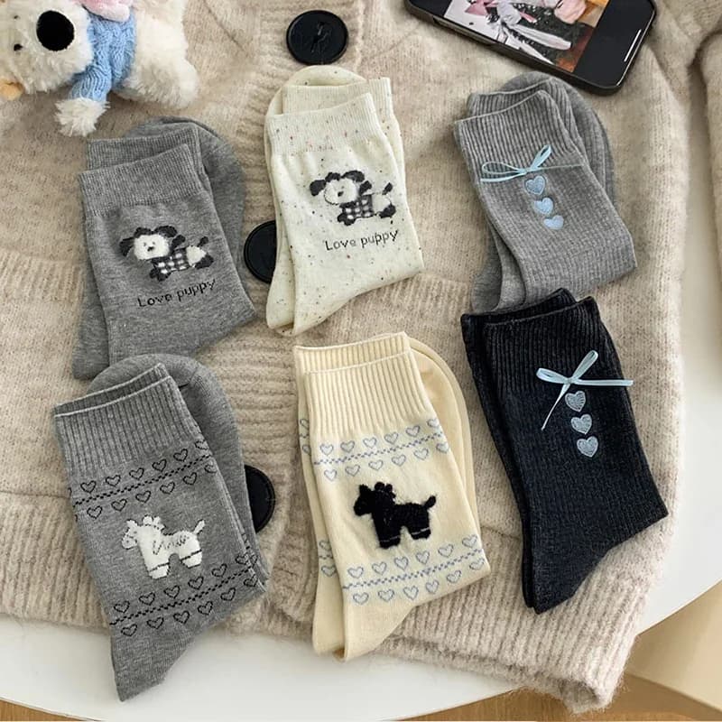 Calzini da donna alla moda stile coreano nuovi calzini caldi in cotone femminile tendenza traspirante calzini carini cartone animato per ragazze comodi Kawaii