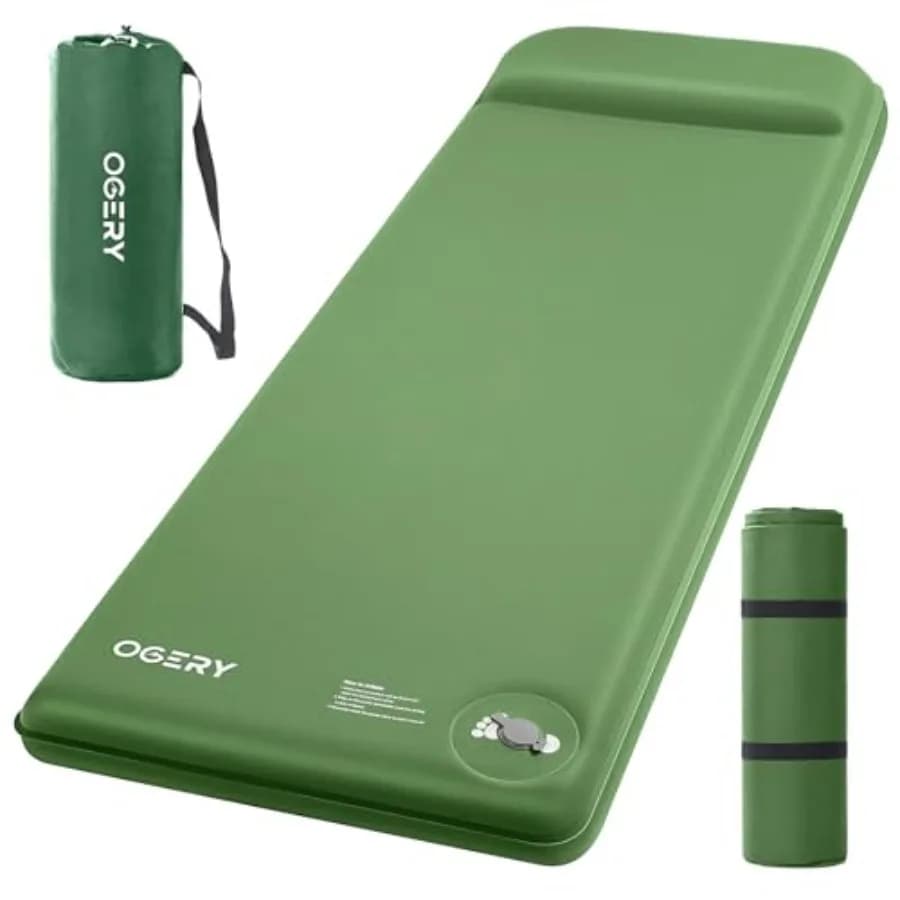 Materassino Autogonfiabile con Pompa a Pedale Integrata, Materasso da Campeggio in Memory Foam da 3 Pollici, Silenzioso e con Valore R di 9.5, Tappetino Isolante per Dormire