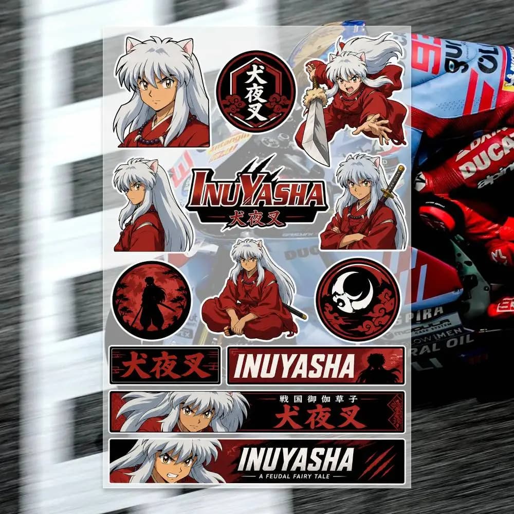 I-Inuyasha Japanese Motorcycle Sticker Suitable for Motorcycle Body Reflective Car Sticker Helmet Decal
