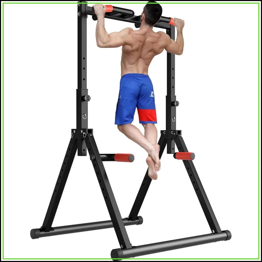 Adjustable Power Tower Pull Up Bar, Free Standing Foldable Home Gym Strength Training 700LBS