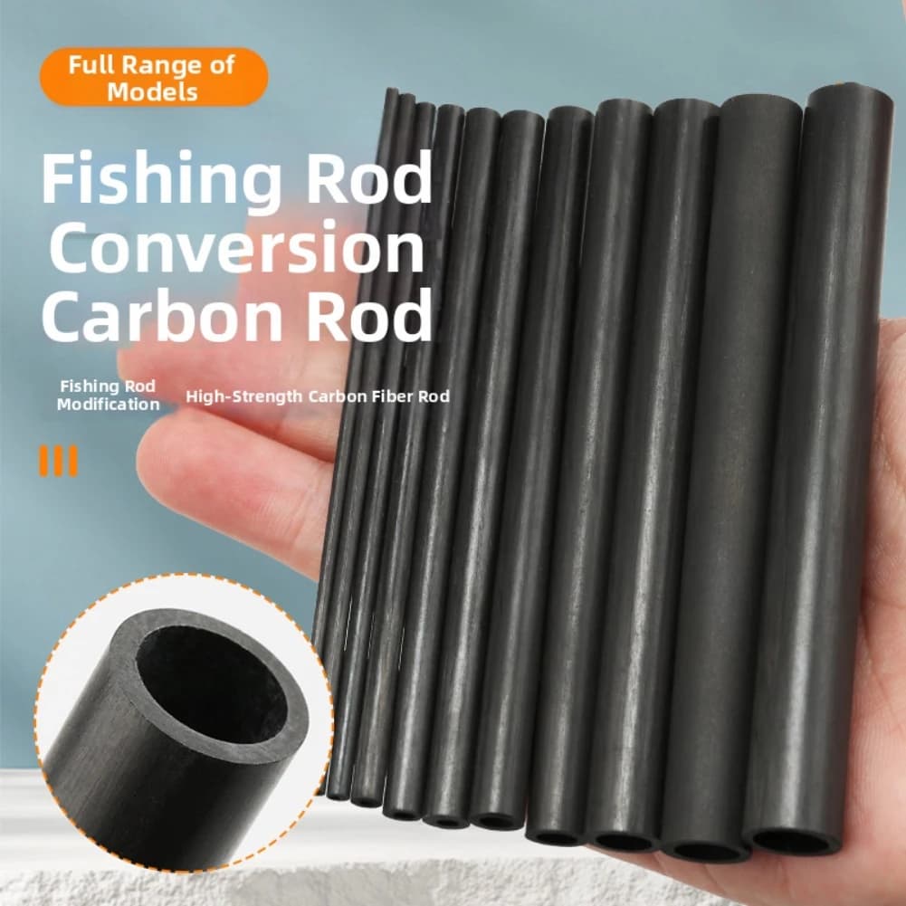 10cm Black Hollow Carbon Fiber Tube For Fishing Rod Repair Strong DIY Replacement Tip Section 2mm-12mm