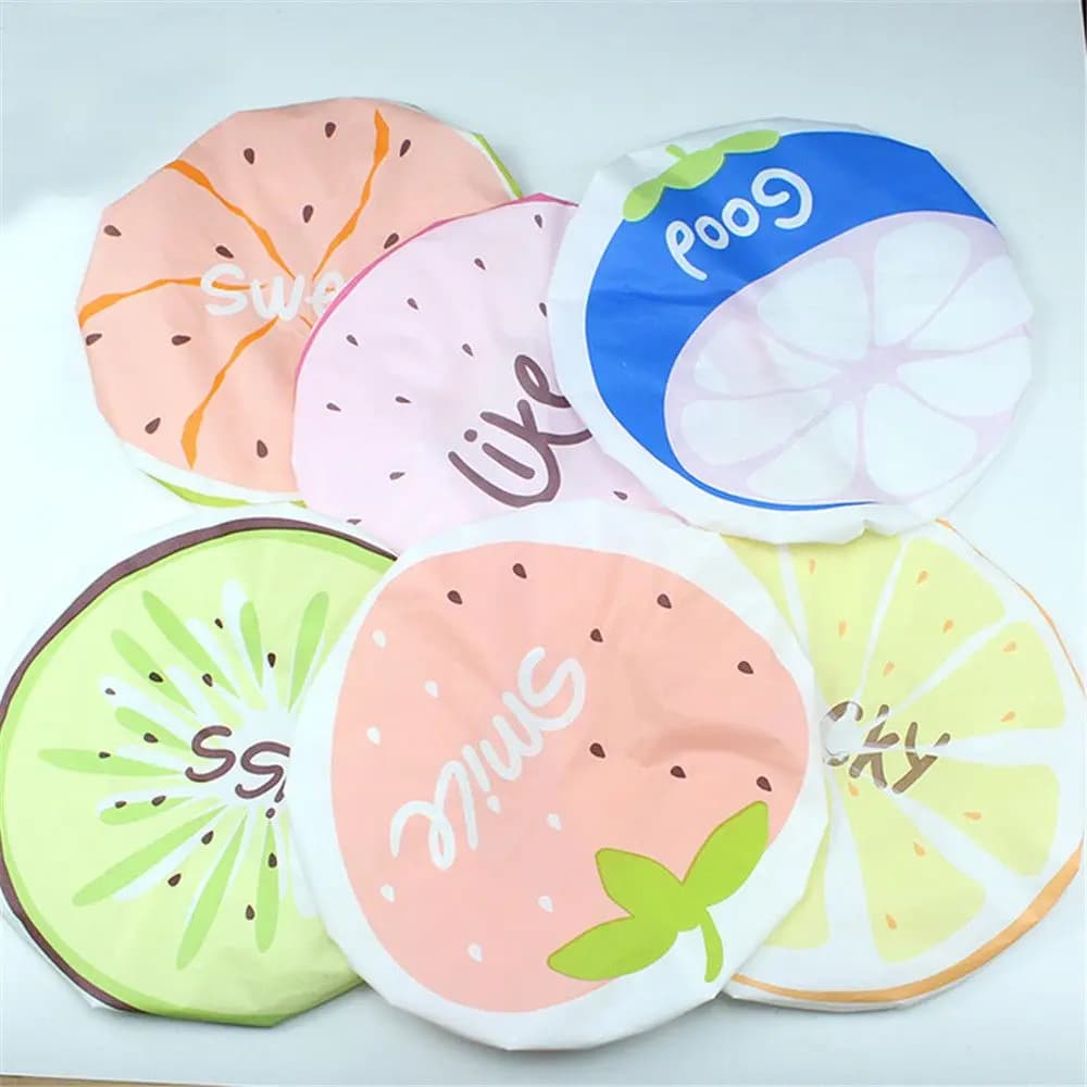 1pc Cute Fruit Shower Cap cappello da bagno impermeabile copricapo riutilizzabile per cuffie da doccia da donna