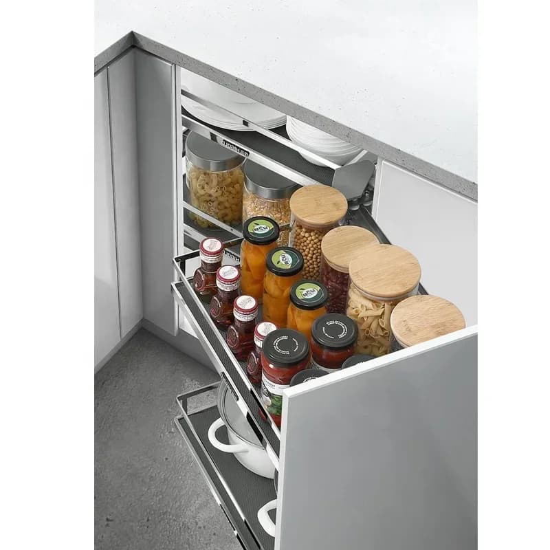 Cestino Angolare da Cucina, Organizzatore per Armadi, Cesto Portaoggetti da Parete Pieghevole per Camera da Letto, Cestino Bianco