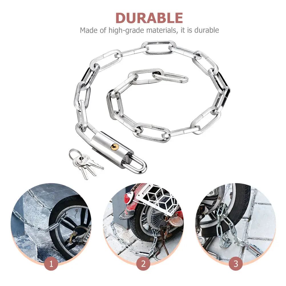 Lucchetto a Catena per Bicicletta, Resistente all'Usura e Antitaglio, Alta Sicurezza Antifurto, Portatile per Esterni, Accessori per Bici