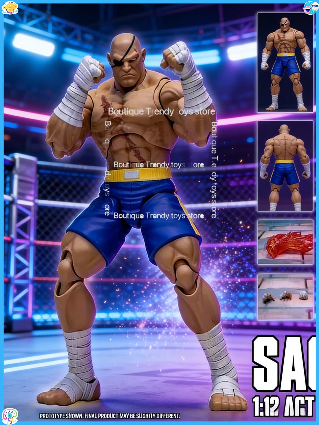 Disponibile STORM ARENA Street Fighter Alpha 3 SAGAT Modellino d'azione in scala 1/12 da collezione, regalo