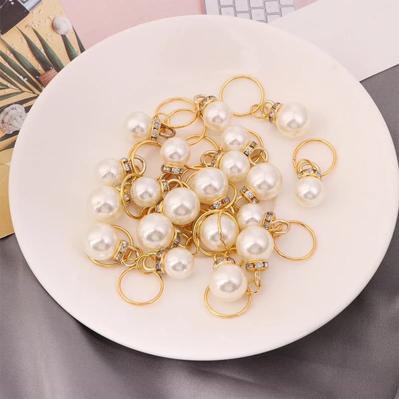 * * New Sale 10Pcs Pearl Knitting Markers Charms Pendant For Handmade Gift Knitting Tools DIY Findings