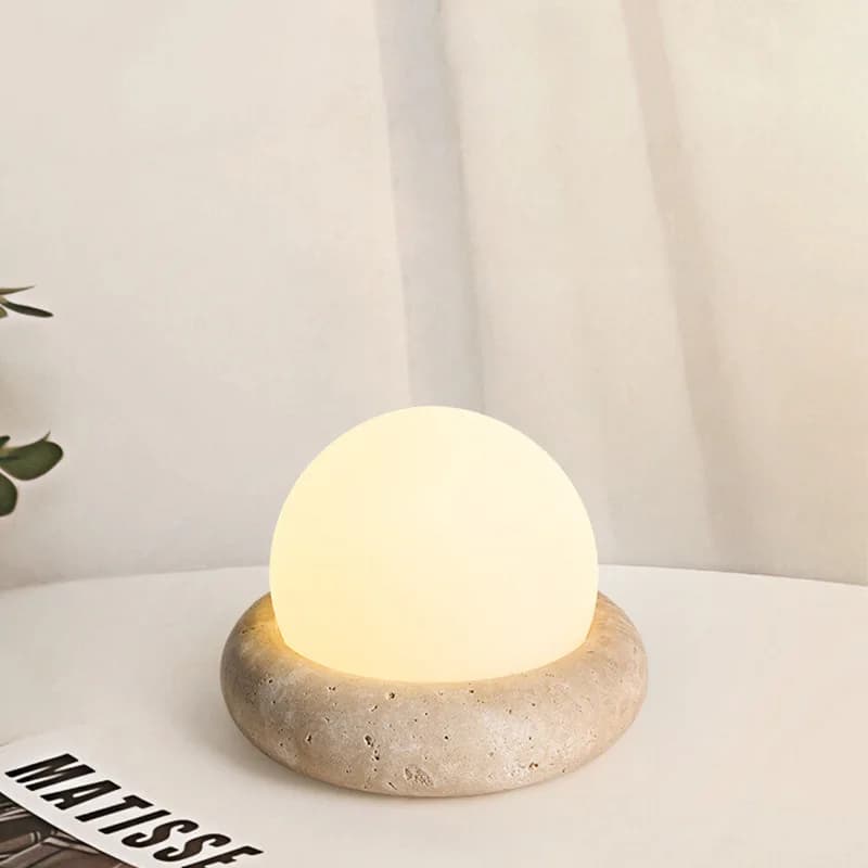Lampada da terra in marmo giapponese Wabi Sabi Decorativa per la casa Ricarica LED Tavolo da scrivania Luce Camera da letto Testiera Illuminazione creativa Decor