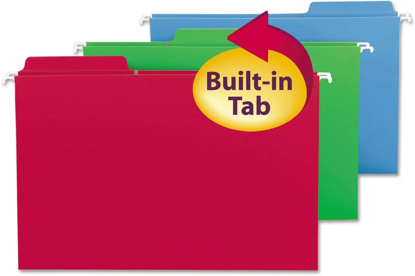 Cartelle portadocumenti sospese di dimensioni giuridiche, linguette integrate a 1/3 tagli, colori assortiti, set di 18 per un facile organizzazione