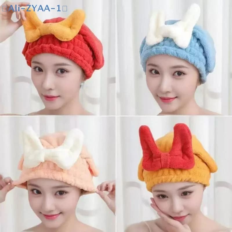 【ZYAA-1】Turbante in microfibra per asciugare i capelli, per donne e ragazze, ad asciugatura rapida, con fiocco a farfalla