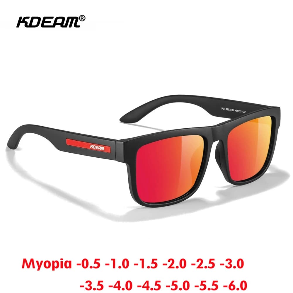 KDEAM Sports Men Outdoor Myopia Sunglasses Classic Women Polarized Fashion Glasses Prescription Optics Eyewear -0.50 to -6.0