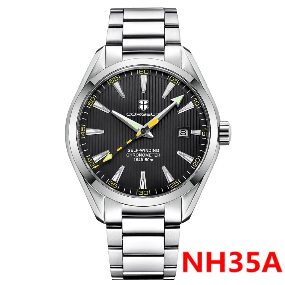 41mm corgeut Orologi eleganti da uomo Orologio automatico di lusso nh35 per uomo Orologi da polso meccanici Cinturino in acciaio impermeabile con zaffiro