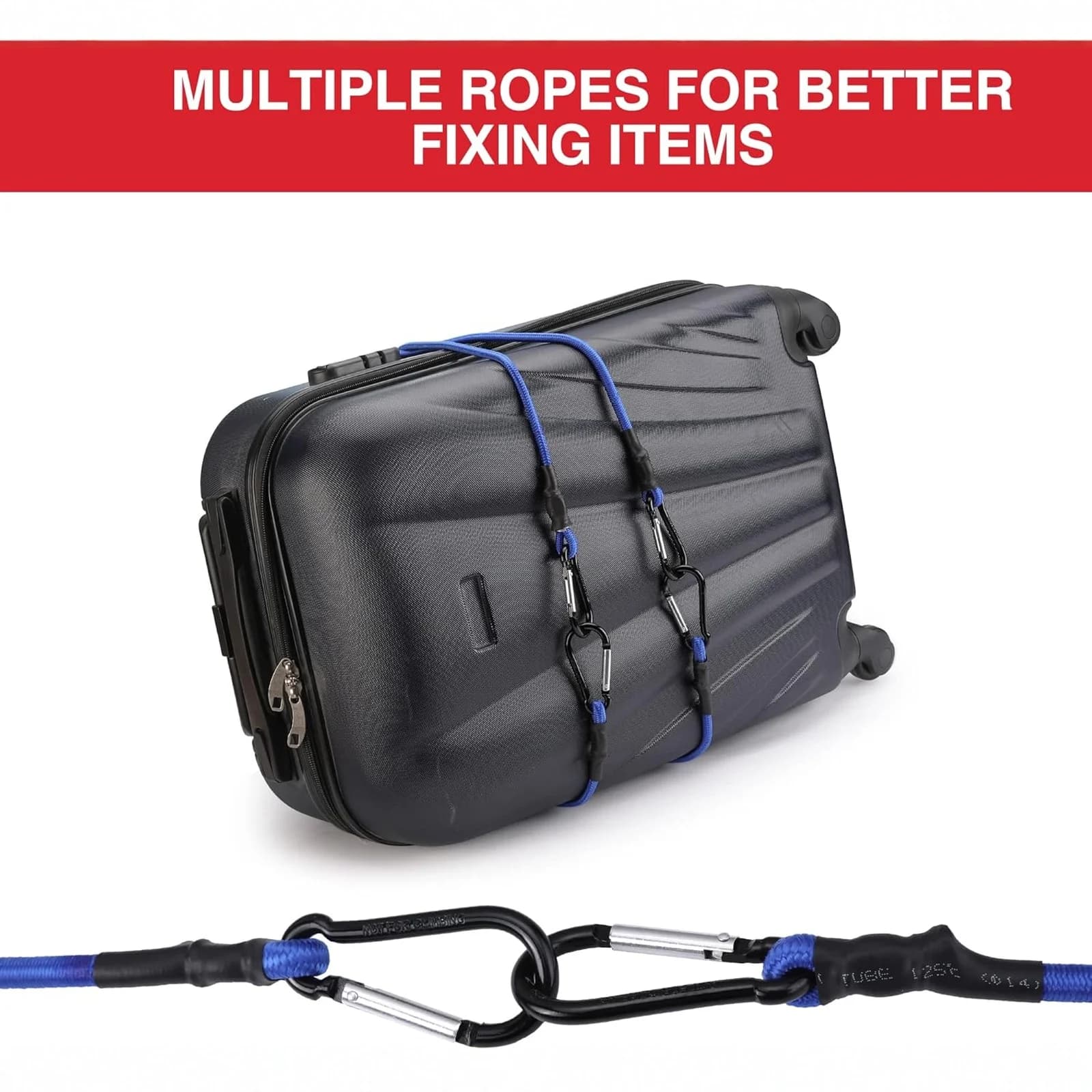 Outdoor Camping Vehicle Securing Straps Camper Van Elastic Tie-Down Straps Elastic Rope for Outdoor Tent Luggage Securing Straps