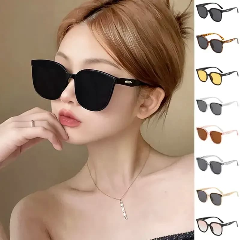 Hot SellingLargBlack Face Trimming Women Sunglasses Outdoor travel UV-proof Sun glasses Fishing glasses UV400