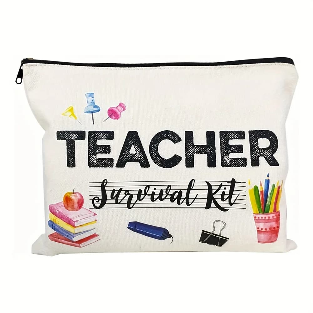 1 bag for makeup as a gift for teachers - Multifunctional bag with zipper for woman, bag for storing jewelry, perfect travel bag with zipper, fun birthday gift