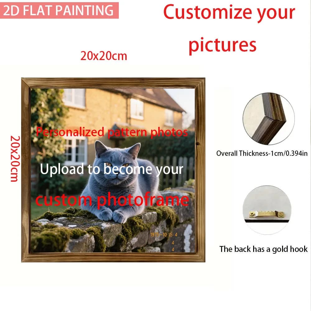 A custom photo and frame, 8x8 inch small frame decoration, perfect for Christmas and Halloween festival