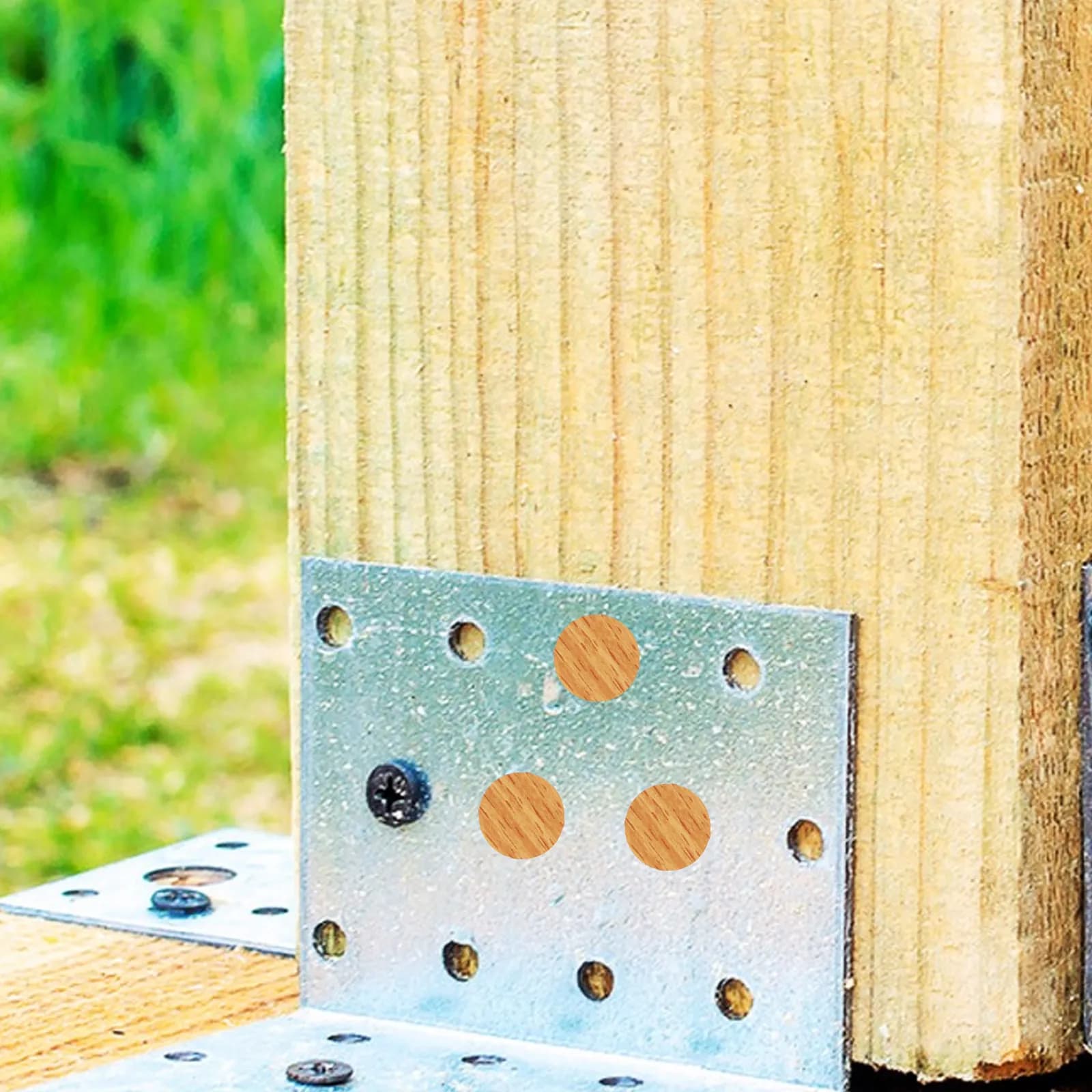 96Pcs Fadeless Waterproof Screw Hole Stickers Real Wood Texture PVC Material for Table Desk Furniture Hole Concealment