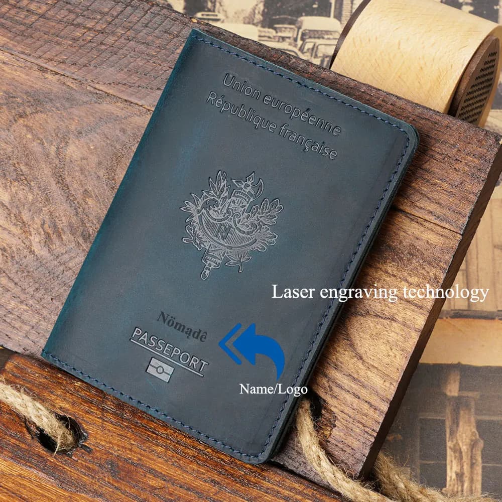 Lusso personalizza nome incisione vera pelle francia porta passaporto custodia porta passaporto borsa da viaggio portafoglio
