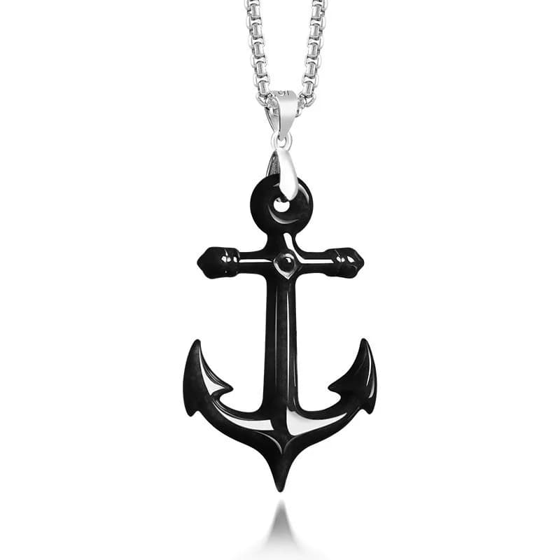 Original Natural Burmese A-grade Jade Black Chicken Boat Anchor Pendant Jadeite S925 Silver Inlaid Retro Fashion For Men's Gifts