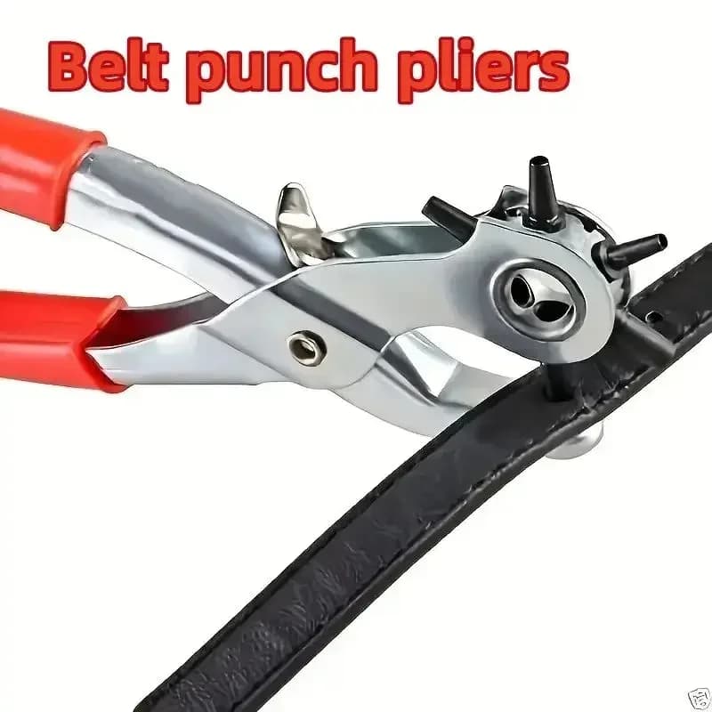 Leather Hole Punch Plier Multi‑Size Belt Hole Puncher Tool for Belts Straps Bags Watch Bands DIY Craft Punching Hand Pliers Tool