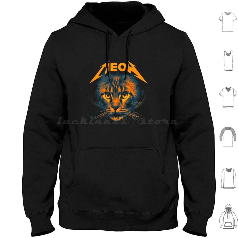 Meow Hoodie Cotton Long Sleeve Meow Cat Pet Music Animals Logo Parody Pop Art Pop Culture And Roll Metal Bad Ass Cute