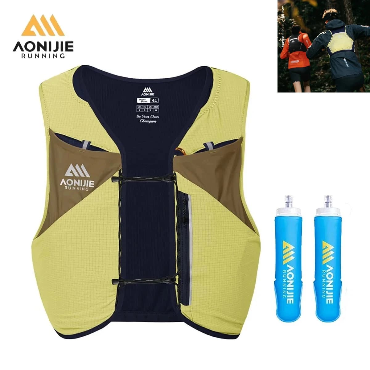 AONIJIE MB 4L Zaino Leggero per Trail Running con Scomparti Multipli e Porta Bastone per Escursionismo, Arrampicata, Ciclismo e Gare