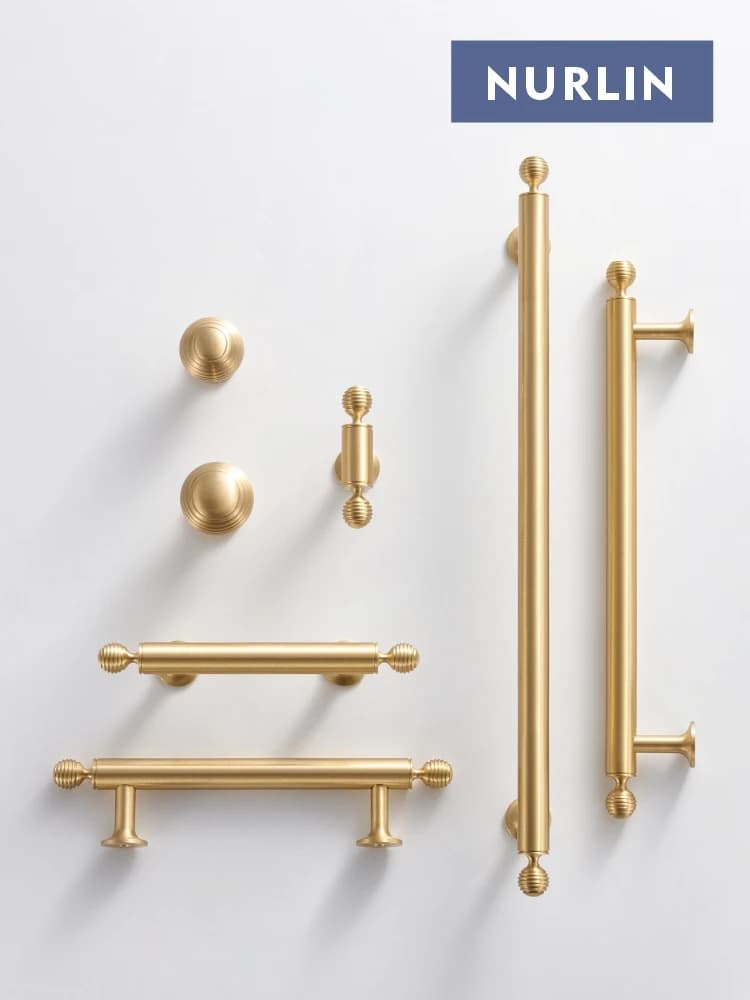 Nurlin francese di lusso in ottone massiccio armadio da cucina mobili cassetto armadio maniglia per porta manopole rotonde T-Bar armadio tirare