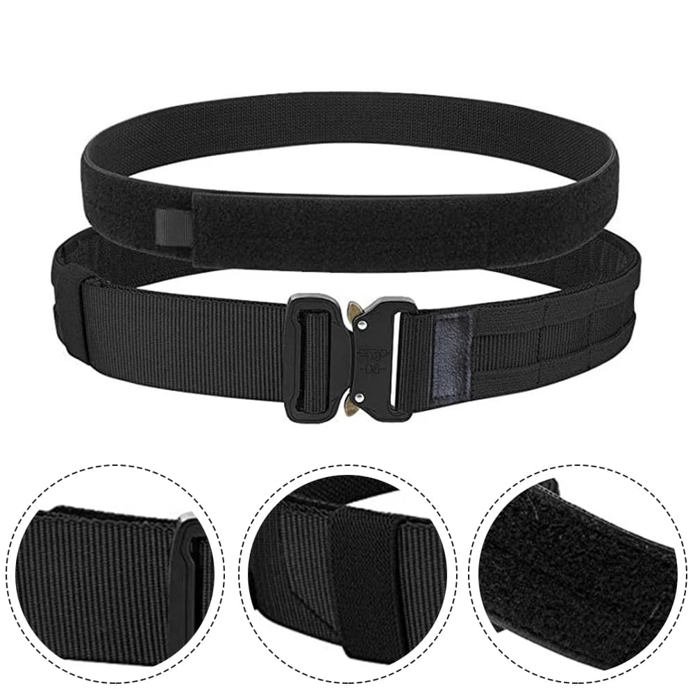 1 Pair Tacticals Double Belt Adjustable For-Velcro Inner Outer Waist Belts Outdoor Hunting Double Layers Belts Molle System