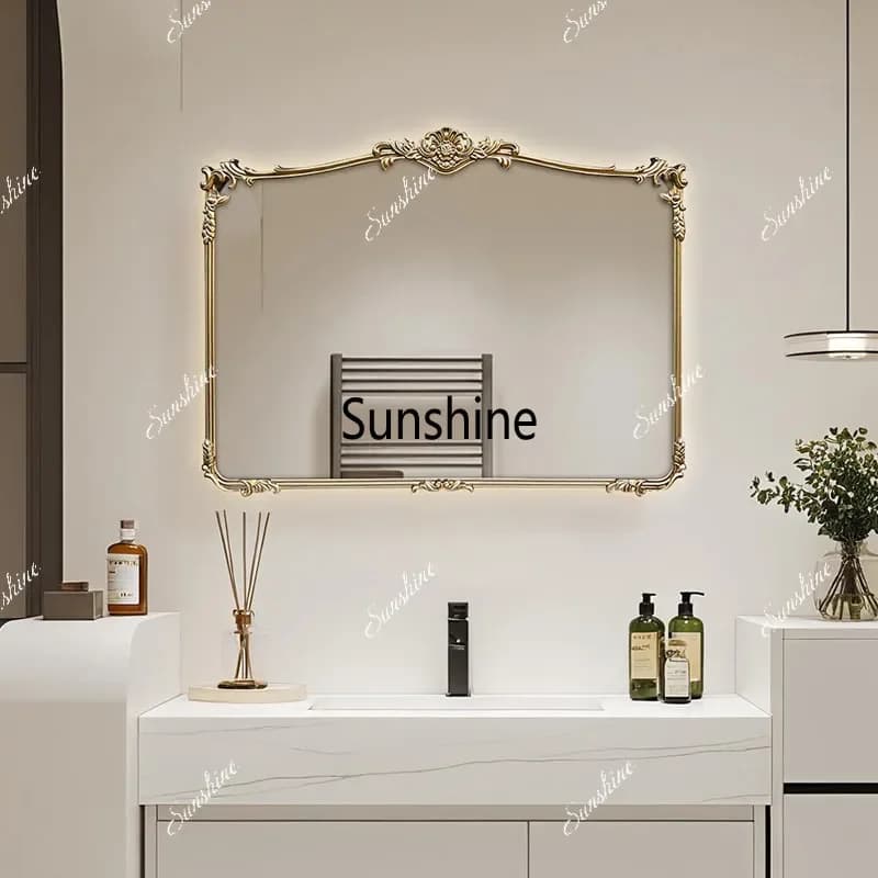 American bathroom bathroom wall hanging mirror retro old fireplace vanity decorative mirrorT*