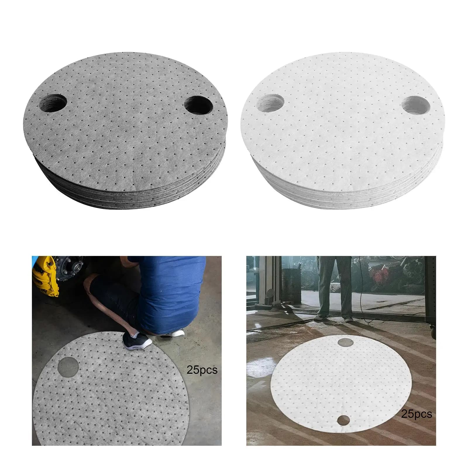 25x Drum Top Absorbent Pads Absorbing Sheets for Grease Solvent Garage
