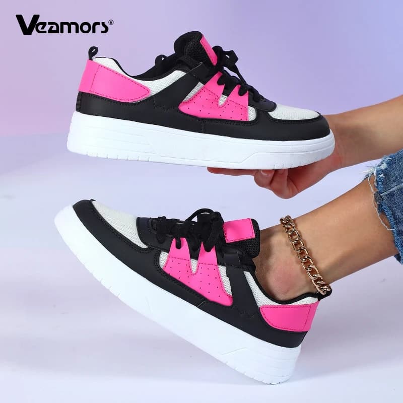 VEAMORS Scarpe Casual in Rete alla Moda, Sneakers Trendy con Plateau per Donna, Scarpe Casual Stringate da Uomo, Calzature Basse