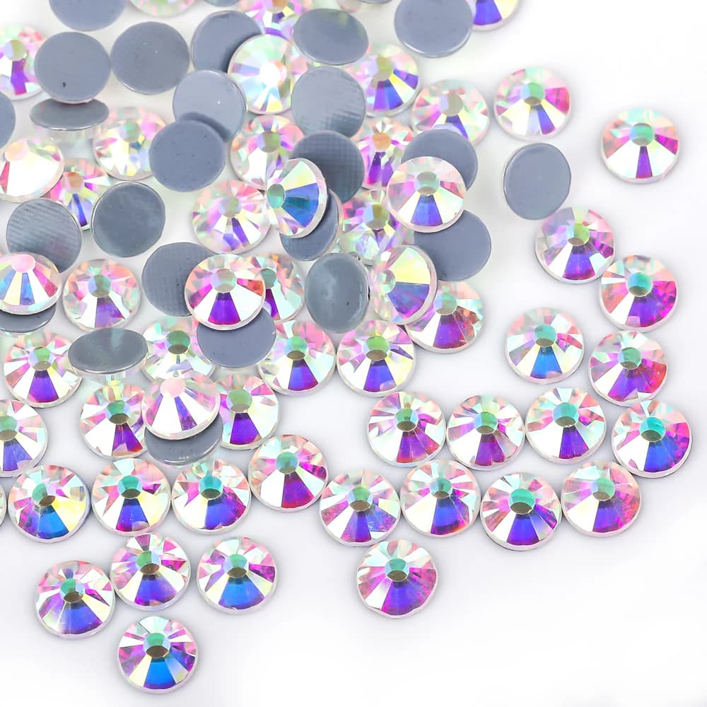 Top Quality Better DMC Crystal AB Clear Hotfix Rhinestones Super Bright Glass Strass Iron On Nail Art Rhinestones Fabric Garment