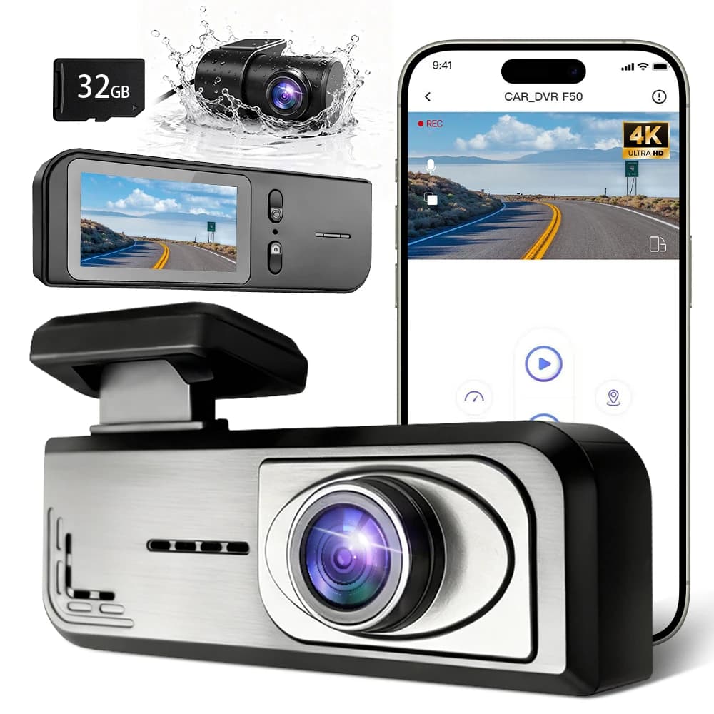 CAMBLO 2K 1440P Dash Cam with 2 inch display, WiFi, DVR camera, night vision, app control, WDR, 24 hour recording, G sensor.
